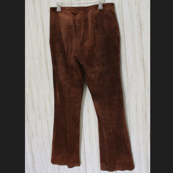 Vtg The Look Brown Suede Pants - Picture 4 of 7